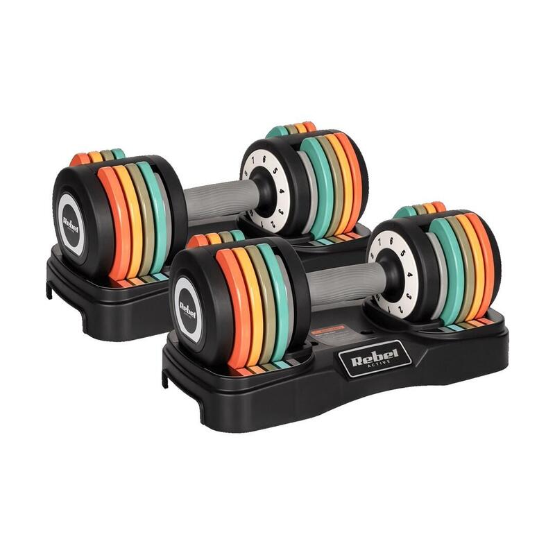 Mancuernas Automáticas De Hierro Fundido Rebel Active 2 X 10 Kg Rba2335