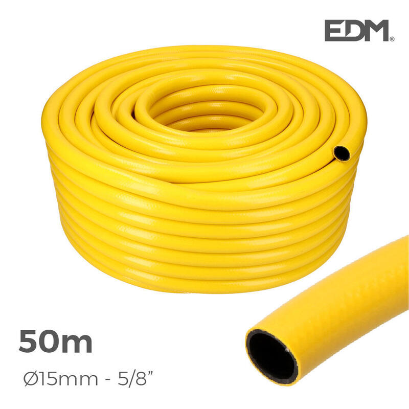 Manguera Agricola Color Amarilla Ø Interior 15mm Ø Exterior 20mm (5/8") Rollo 50m Edm