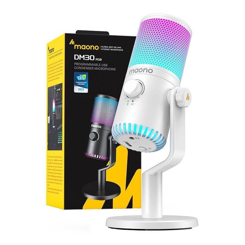 Maono Dm30rgb Rgb Blanco Micrófono Usb Para Grabación Y Transmisión En Pc