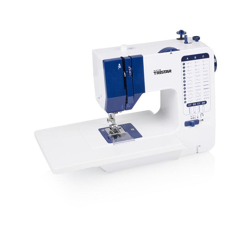Máquina De Coser Tristar Sm-6005, 38 Patrones Incorporados, Blanca Y Azul