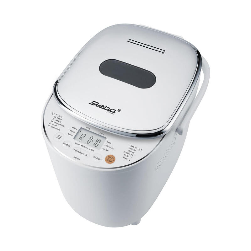 Máquina Para Hacer Pan Steba Bm 3 (Blanco/Plateado, 600 Vatios, Para Panes De Hasta 750 G)