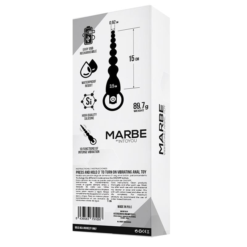 Marbe Cadena Anal Con Vibración Usb Silicona
