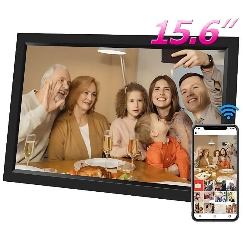 Marco De Fotos Digital Con Wifi Pantalla De 15,6 Pulgadas Táctil Ips Hd De 1920x1080 Tarjeta De Memoria 32gb Incluida - Color Negro