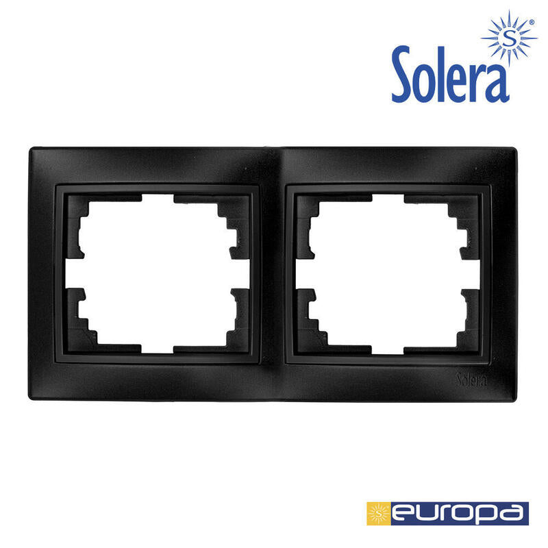 Marco Para 2 Elementos Horizontal Grafito 154x81x10mm Serie Europa Solera Erp72ngu