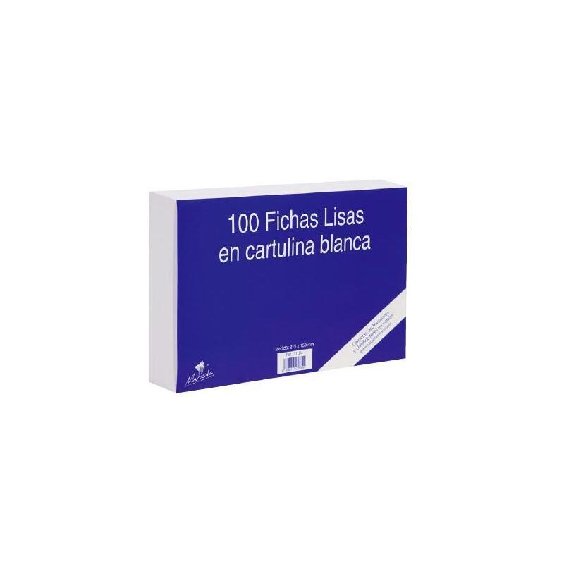 Mariola Ficha Lisa 215x160mm Cartulina 180gr Blanco Paquete De 100