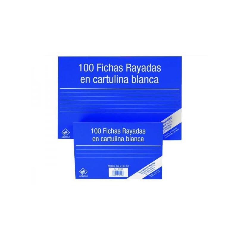 Mariola Ficha Rayada 150x100mm Cartulina 180gr Blanco Paquete De 100 Nº3