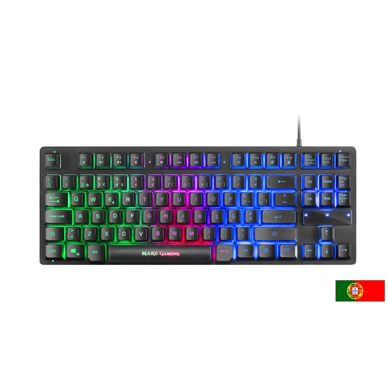 Mars Gaming Mcptklpt Teclado Usb Portugués Negro Marsgaming Mcptkl Combo 2in1 Rgb, H-Mech Tkl Keyboard, 3200dpi Mouse, Portuguese