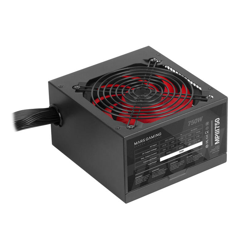 Mars Gaming Mpiii750 Fuente Alimentación Pc 750w Atx 85% Eficiencia 5 Años Garantía