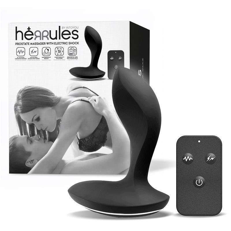 Masajeador Prostático Herrules Con Electro Shock Y Vibración Con Control Remoto