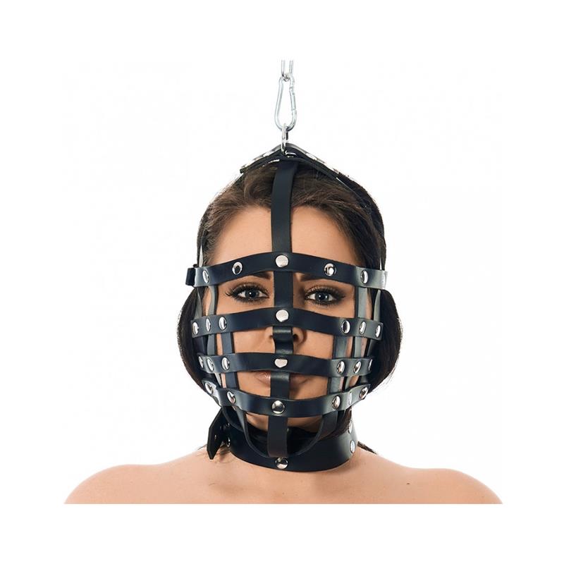 Máscara Cuero Con Forma De Bozal Ajustable
