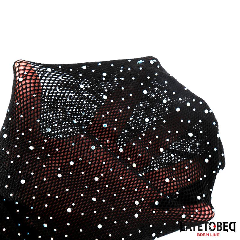 Máscara Rejilla Con Brillantes Y Lazo Ajustable