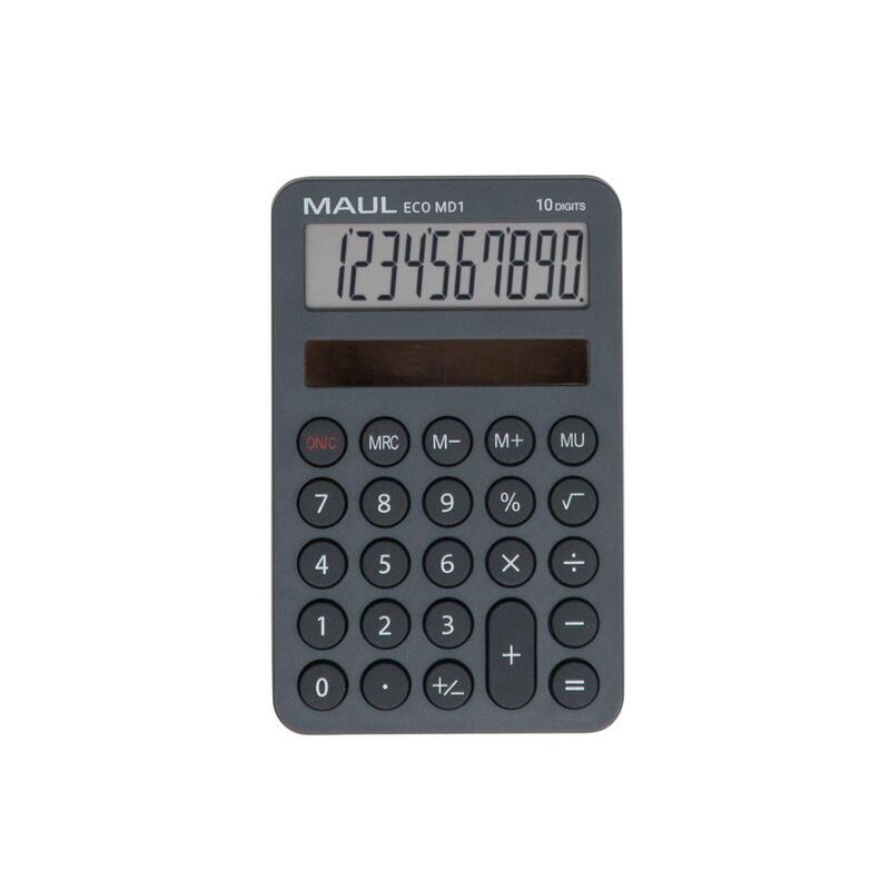 Maul Calculadora Eco Md 1 Calculadora Solar Con 10 Dígitos Y 5 Funciones Calculadora De Bolsillo De Plástico 60% Reciclado Calculadora De Escritorio Para Oficina, Escuela Premio Ángel Azul