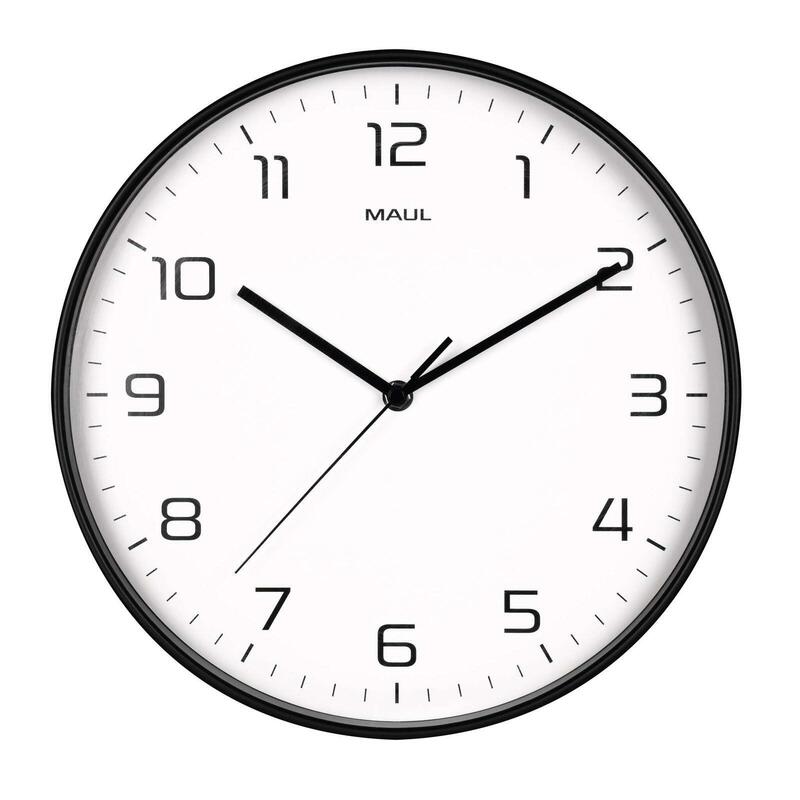 Maul Mauldrip Reloj De Pared Redondo De 30,5 Cm, Marco De Plástico, Cristal Mineral Negro, Analógico, Segundero