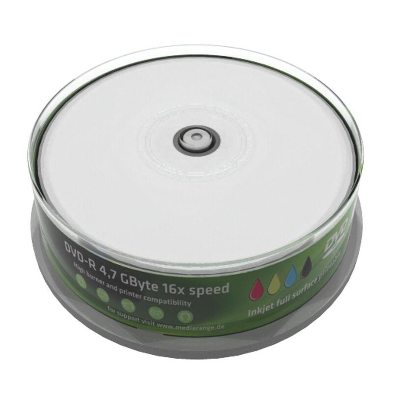 Mediarange Dvd-R 4.7gb 25pcs Spindel 16x Inkjet Full Printa