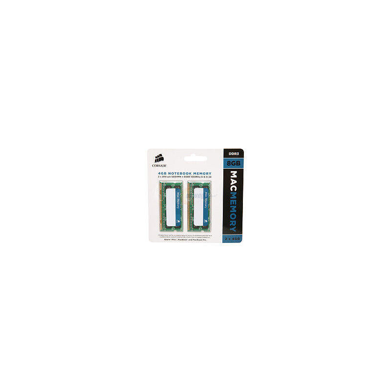 Memoria Corsair Sodimm Ddr3 8gb 1333mhz (2x4gb) Cmsa8gx3m2a1333c9