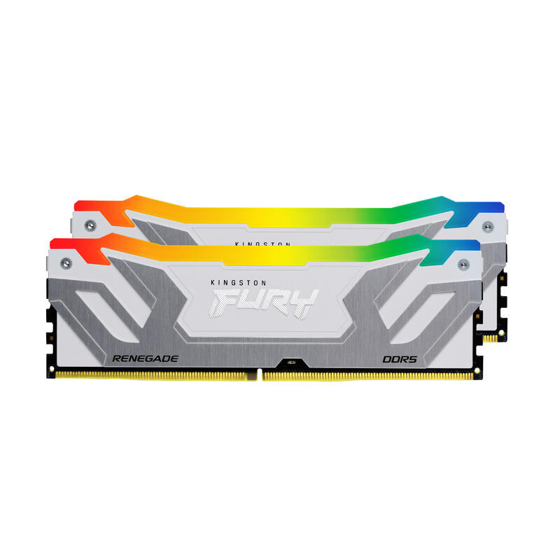 Memoria Kingston 48 Gb Ddr5-8800 (2x 24 Gb) Dual-Kit (Plata/Blanco, Kf588cu42rwak2-48, Renegade Rgb, Intel Xmp) Kf588cu42rwak2-48