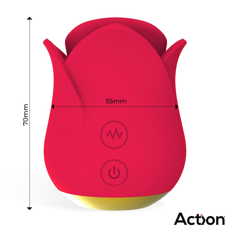 Meryl Estimulador Vibrador De Rosa Con Lengua 2 Motores