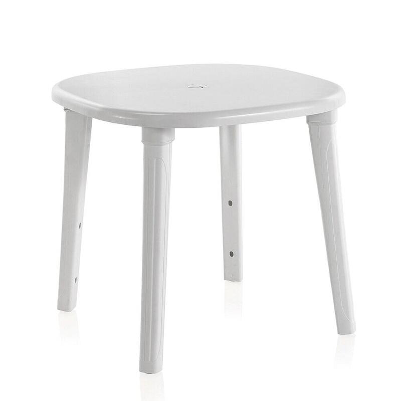 Mesa Ovalada Cancún, Color Blanco, Para Exterior 80 X 80 X 73 Cm