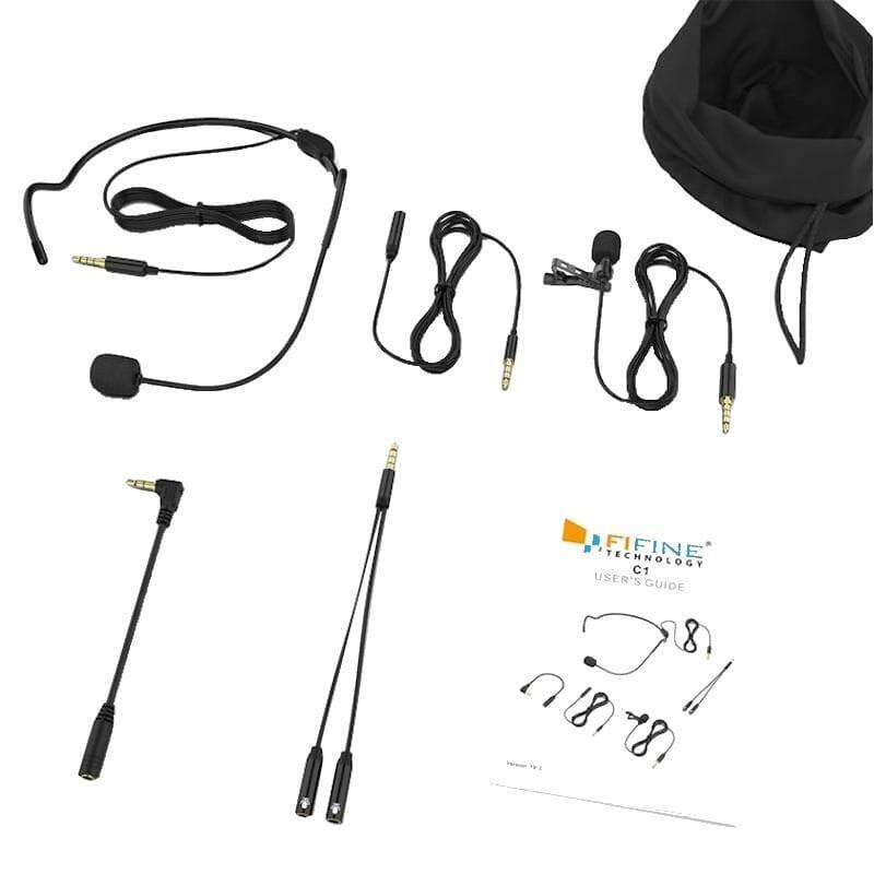 Micrófono Fifine C1 De Solapa Con Headset
