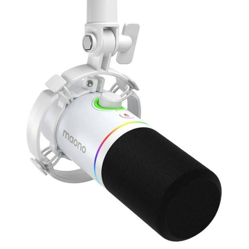 Micrófono Maono Pd200x Rgb Blanco Usb Para Grabación Y Transmisión En Pc