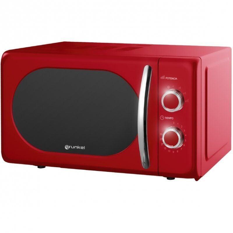 Microondas Grunkel Vintage Mw-20rojo 700w Capacidad 20l Rojo