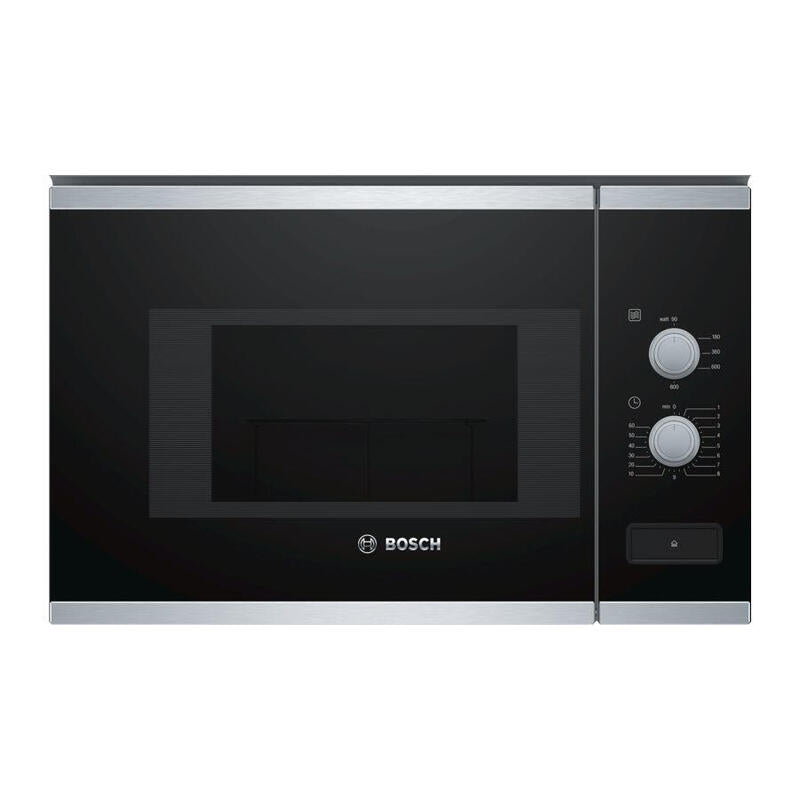 Microondas Integrable Bosch Bfl520ms0 Capacidad 20l Color Cristal Negro/Inox Sin Marco