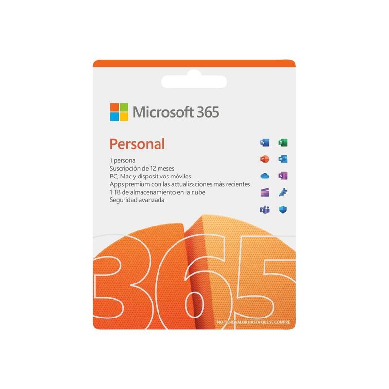 Microsoft 365 Personal 1 Usuario 1 Año, Box