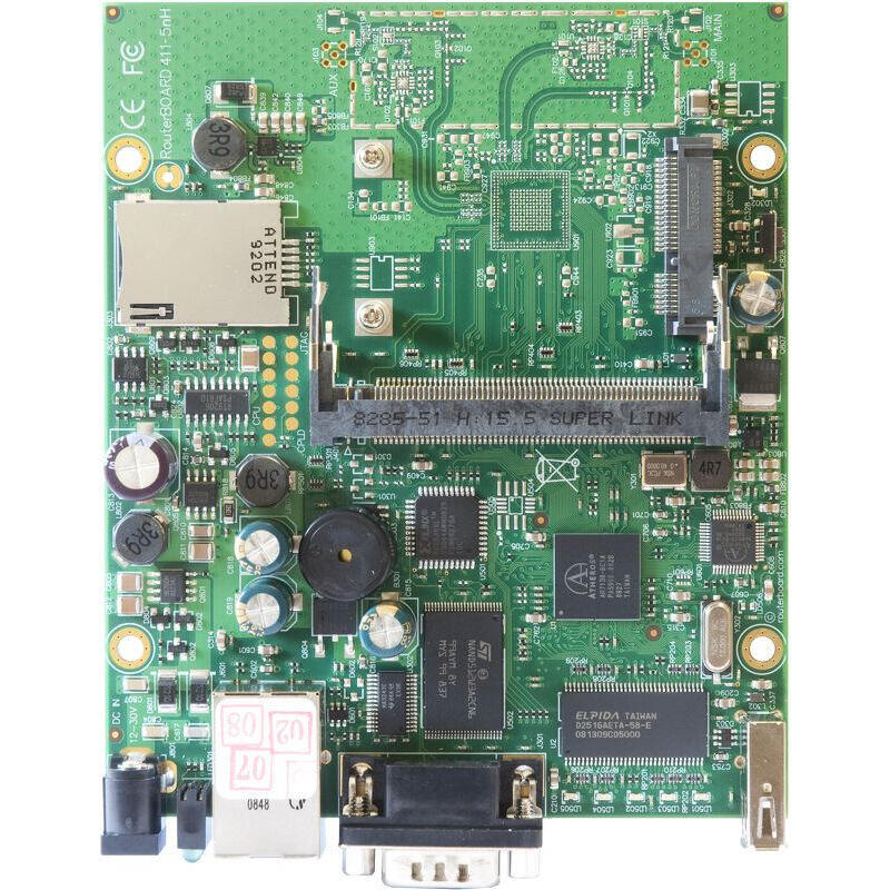 Mikrotik Rb/411u Routerboard 411 With 300mhz Atheros Cpu, 32mb Ram, 1 Lan, 1 Minipci, 1minipcie, 1 Usb Slot, Routeros L4
