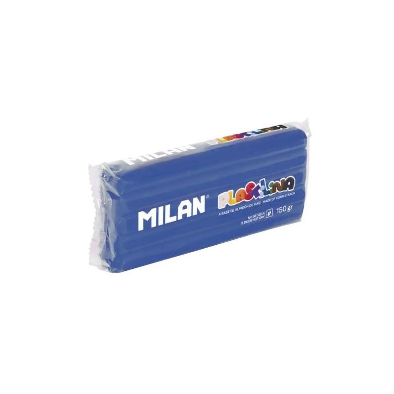 Milan Barra De Plastilina De 150gr - Base De Almidon De Maiz - Sin Gluten - Mezclables - Azul Oscuro