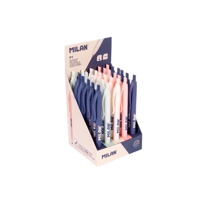 Milan Bolígrafo P1 Serie 430 Since 1918 Tinta Azul Caja Expositora 30 Ud