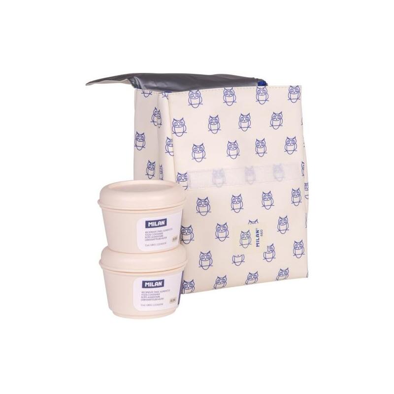 Milan Coleccion 460 Bolsa Isotermica Porta Alimentos 3,5l - Incluye 2 Recipientes Para Alimentos De 0,25l - Interior