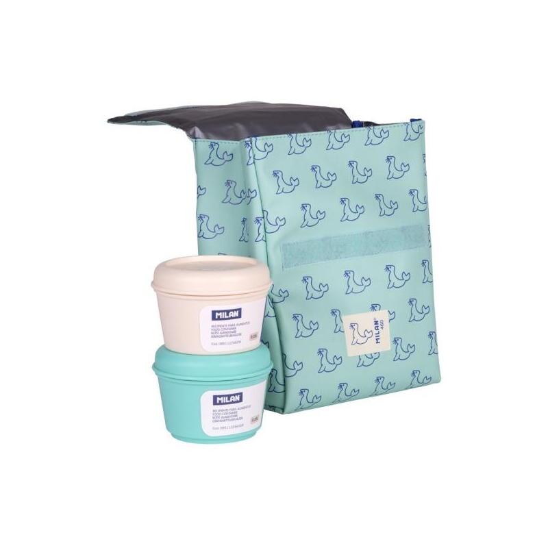 Milan Coleccion 460 Bolsa Isotermica Porta Alimentos 3,5l - Incluye 2 Recipientes Para Alimentos De 0,25l - Interior