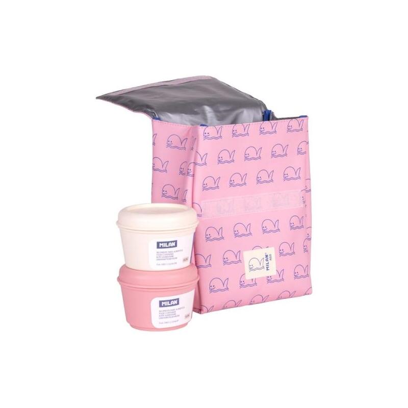 Milan Coleccion 460 Bolsa Isotermica Porta Alimentos 3,5l - Incluye 2 Recipientes Para Alimentos De 0,25l - Interior