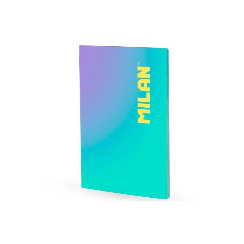 Milan Libreta Encolada A4 48h Papel 95gr Cuadricula 5x5 Colección Sunset Turquesa