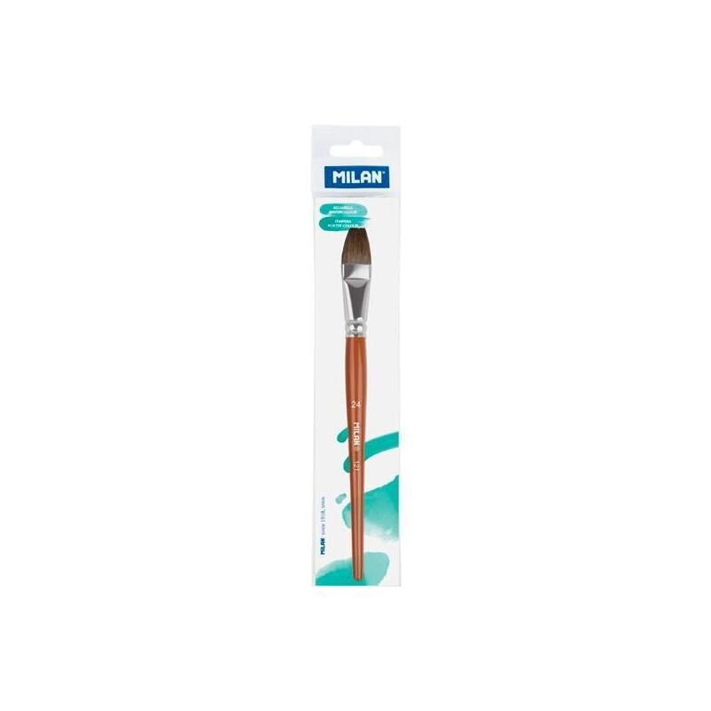 Milan Pincel Escolar Plano Serie 121 Nº 24 En Bolsita C/Colgador Marrón