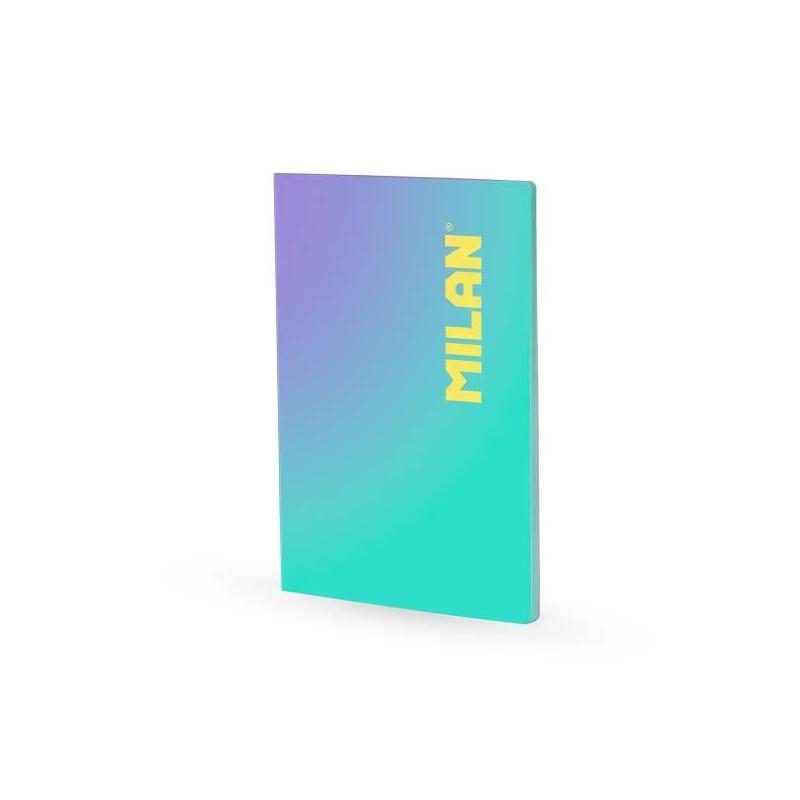 Milan Sunset Libreta Encolada Formato A4 Pautado 7mm - 48 Hojas De 95 Gr/M2 Microperforadas - Turquesa/Violeta