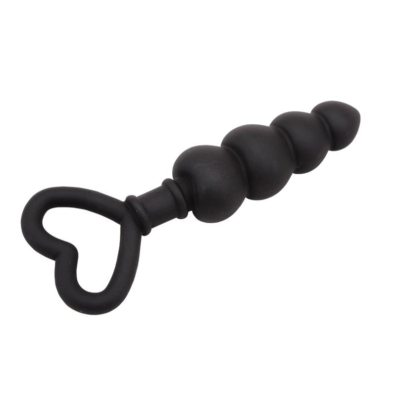 Mini Cadena Anal 15.6 X 3.4 Cm Silicona Negro