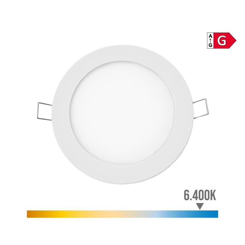 Mini Downlight Led Empotrable Redondo 6 W 6400 K Luz Fría. Color Blanco Ø11,7 Cm