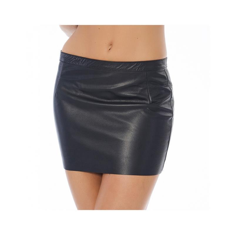 Mini Falda De Cuero Con Cremallera Talla (Interno):44