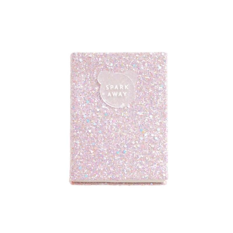 Miquel Rius Back2fun Cuaderno Encolado Con Cubierta De Purpurina Rosa Y Patch De Silicona - 96 Hojas Lisas De Papel 100