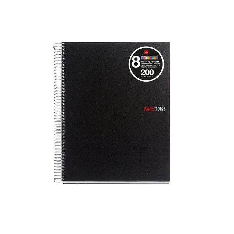 Miquel Rius Notebook8 Cuaderno De Espiral Formato A5 - 200 Hojas De 70 Gr Microperforadas Con 4 Taladros - Cubiertas De