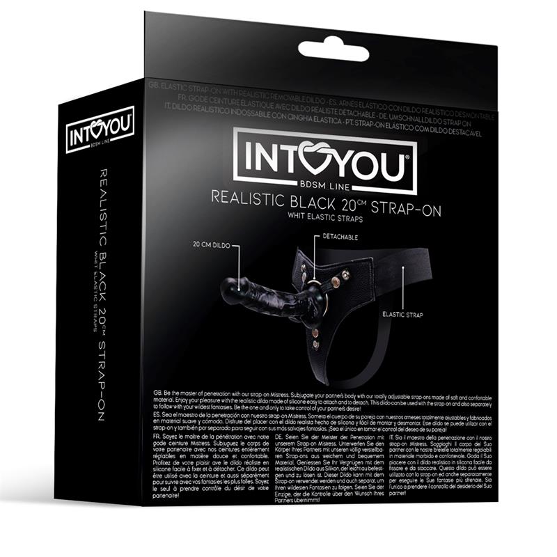 Mistress Arnés Elástico Con Dildo De Silicona De 20 Cm Negro