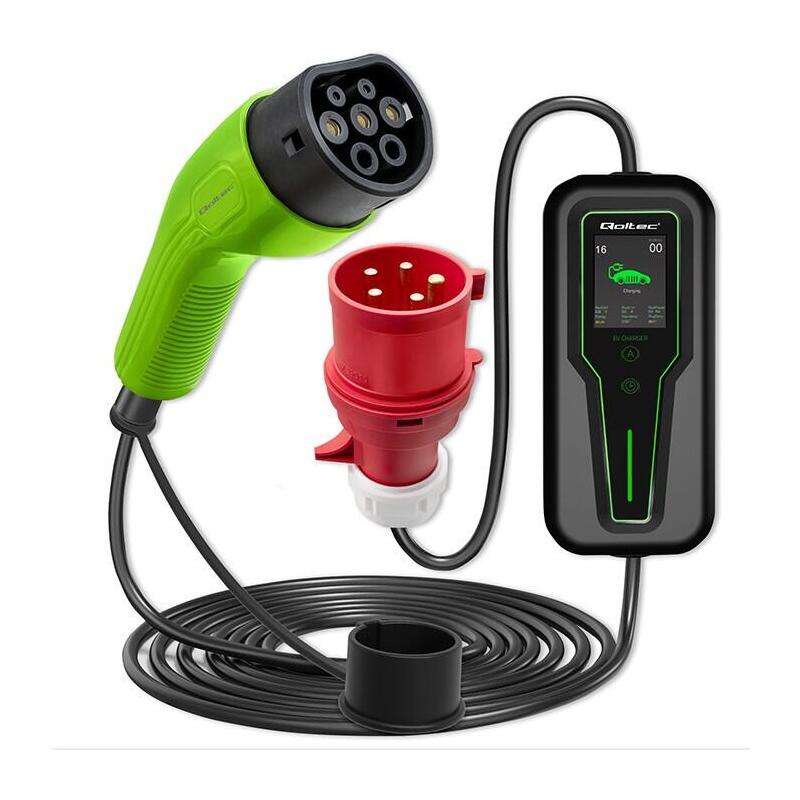 Mobilna Ladowarka Do Samochodu Elektrycznego Ev Z Regulacja 2w1 Typ2 7kw Cee 3 Pin 230v Lcd Przenosna Wallbox 5m