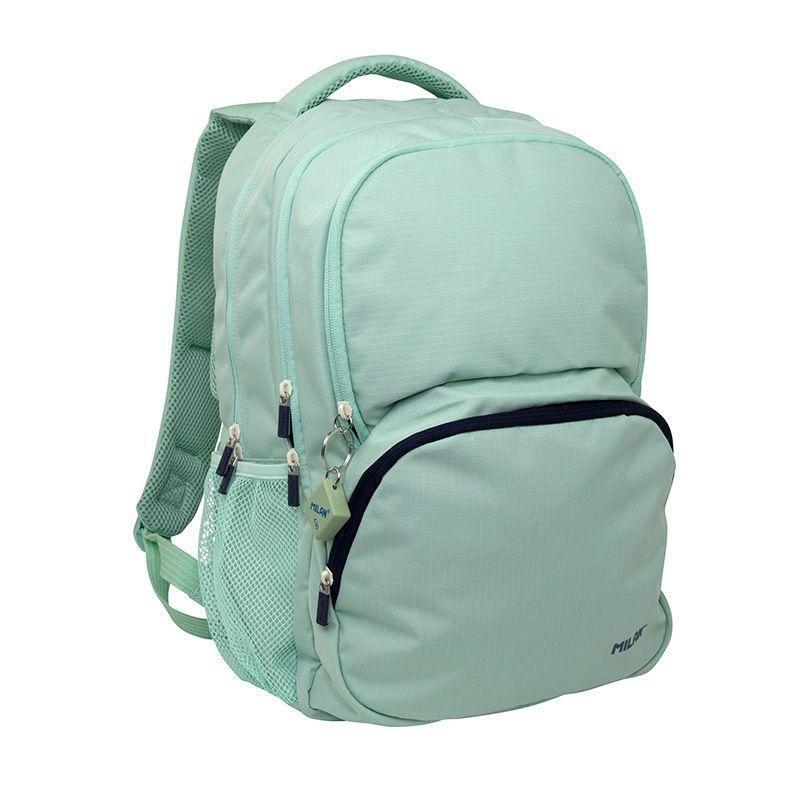 Mochila Milan Escolar 4 Cremalleras 25l Serie 1918 Verde