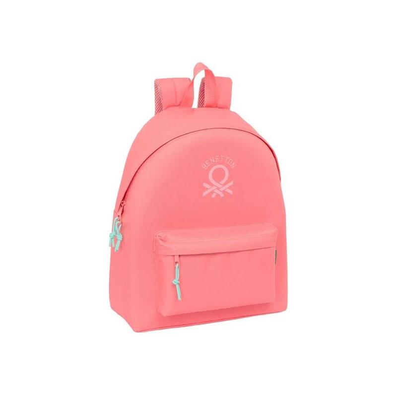 Mochila Safta Benetton Basics - Bolsillo Frontal - Hombreras Acolchadas - Espalda Ergonomica - Doble Tirador En