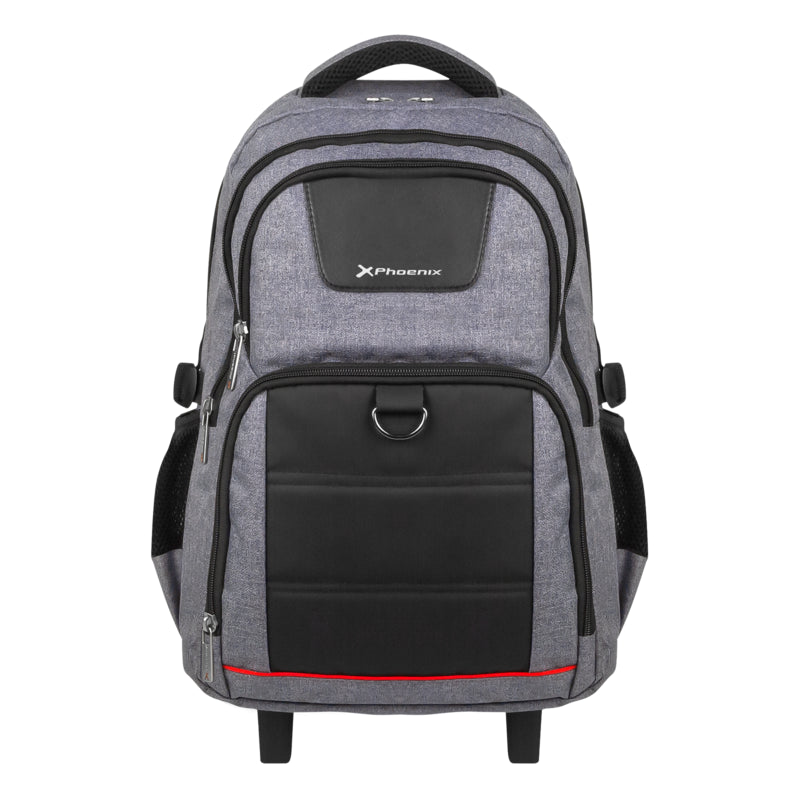 Mochila Trolley Con Ruedas Para Porttil Hasta 17 " Fabricada En Tela Gris