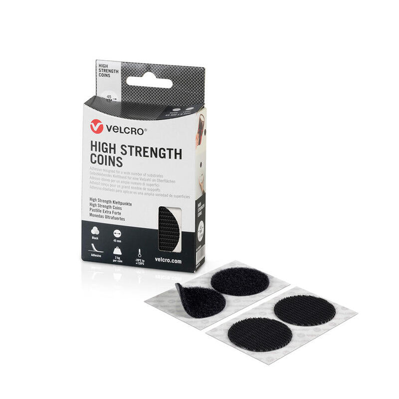 Monedas Adhesivas De Cierre Ultrafuerte Negras Ø45 Mm, 6 Pares