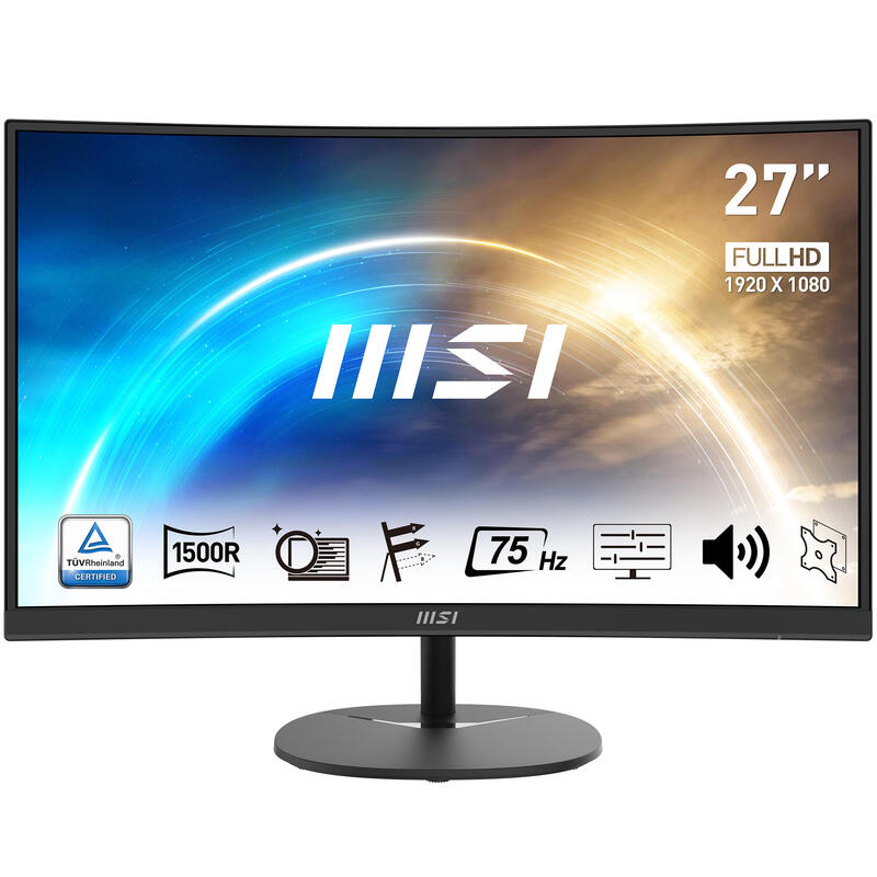 Monitor Led 27 Msi Pro Mp271ca Negro Curvo