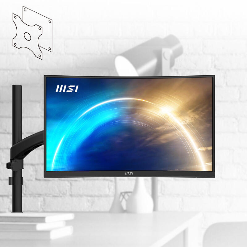 Monitor Led 27 Msi Pro Mp271ca Negro Curvo