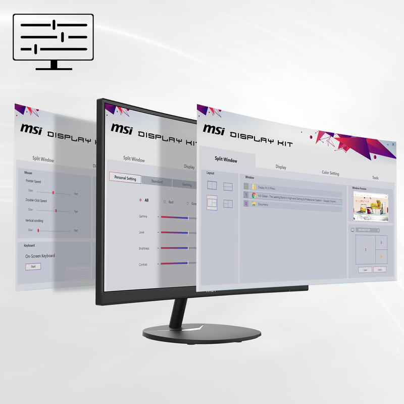 Monitor Led 27 Msi Pro Mp271ca Negro Curvo